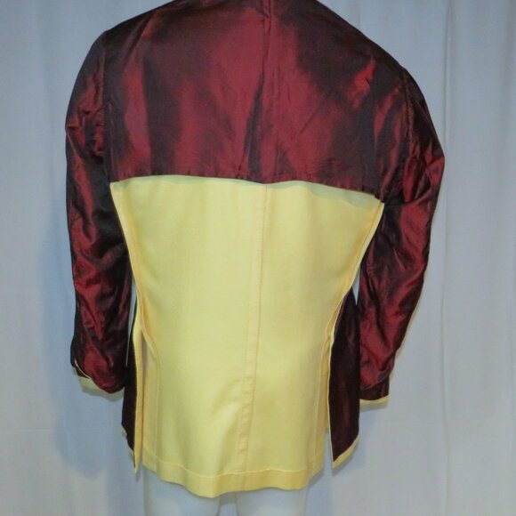 Tincati x Partenopea Bespoke Yellow Weave Cashmere Two Button Sport Coat 44L - Picture 12 of 15